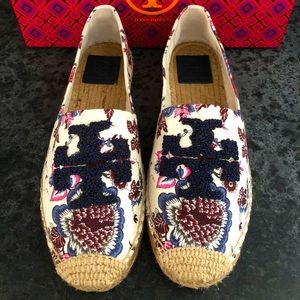 Tory Burch Embroidered Espadrilles size 7.5